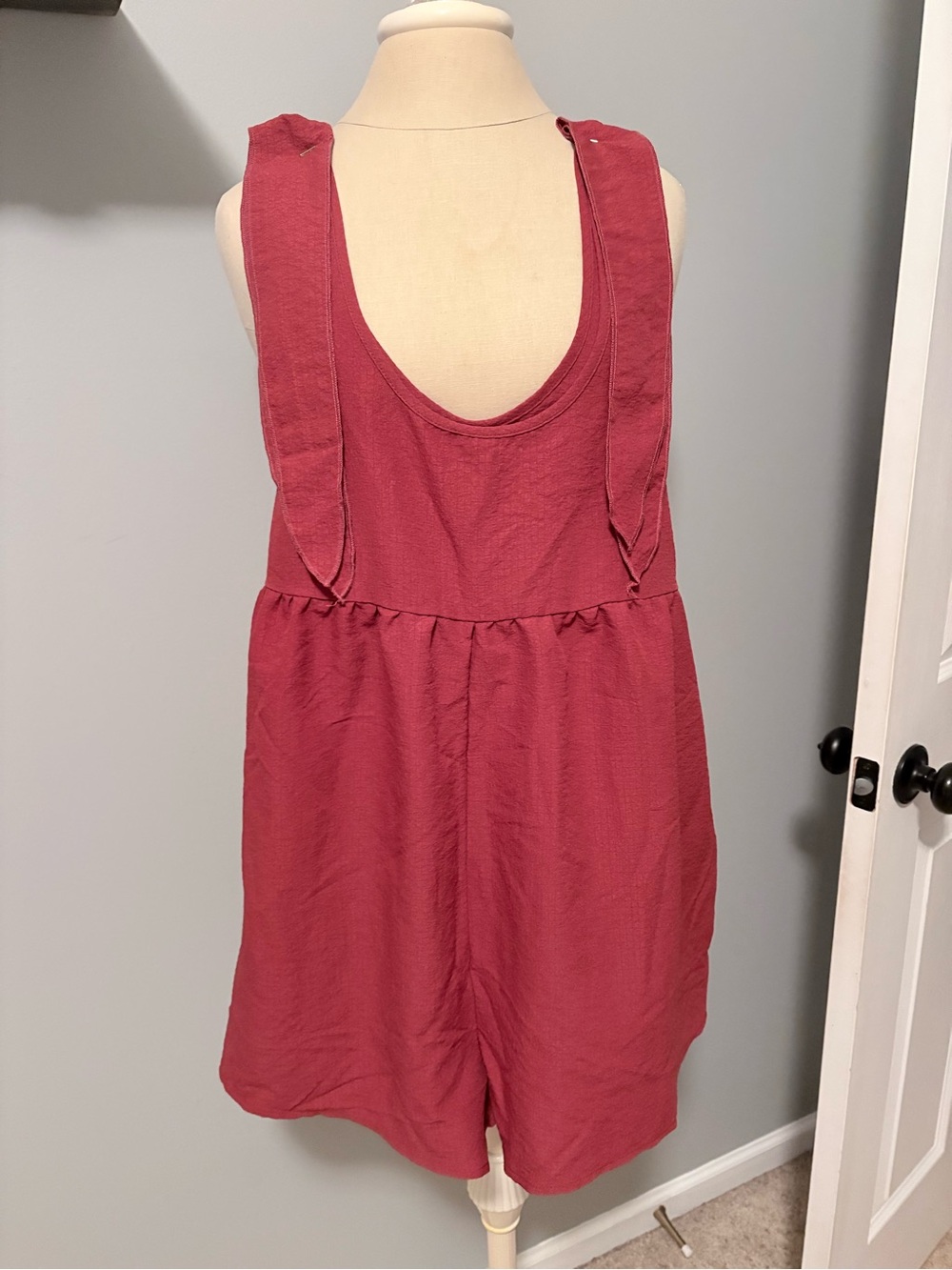 SHEIN Sleeveless Romper in Rosewood